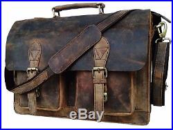 Leather Laptop Messenger Bag Office Briefcase Classy Bag Men's 15 Retro Buffalo