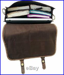 Leather Laptop Messenger Bag Vintage Briefcase Satchel for Men Women ladies girl