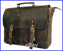 Leather Laptop Messenger Bag Vintage Briefcase Satchel for Men Women ladies girl