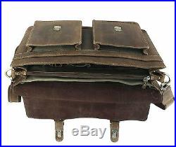 Leather Laptop Messenger Bag Vintage Briefcase Satchel for Men and Women 16 Inch