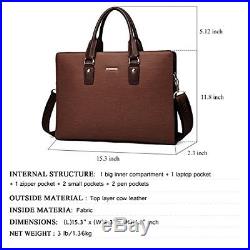 Leather Lawyers Briefcase Shoulder Laptop Business Slim Bags For Men & Women Cof