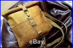 Leather Men women's ladies Briefcase Laptop roll top Shoulder Satchel backpack