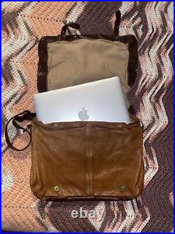 Leather Messenger Laptop Travel Bag Tierra Made In Italy