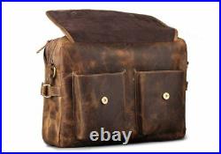 Leather Office Briefcase Messenger Bag 17 Laptop Satchel Computer Shoulder Bags