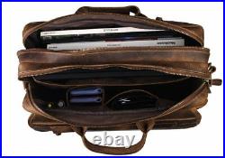 Leather Office Briefcase Messenger Bag 17 Laptop Satchel Computer Shoulder Bags