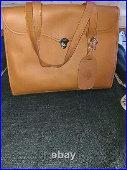 Leather Tote Briefcase Laptop Bag Satchel Turnlock Shoulderbag