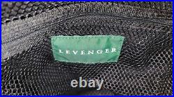 Levenger Black Nylon Leather Trim 17 Tote Bag Messenger Travel Laptop Crossbody