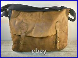 Levis Levi Brown Leather Shoulder Bag Briefcase Messenger School Laptop Pack