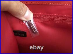 Lodis Red Leather Laptop Business Bag Organizational Pocket Messenger