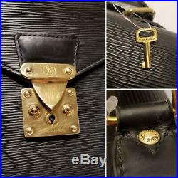 Louis Vuitton Briefcase Laptop Bag Business Ambassador Black Epi Leather KEY