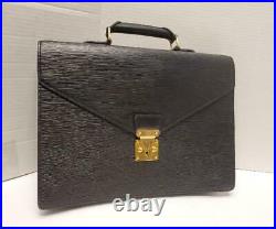 Louis Vuitton Briefcase Laptop Business Bag Ambassador Black Epi Leather EXC