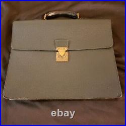 Louis Vuitton, Moskova Briefcase, Green, Taiga, Vintage