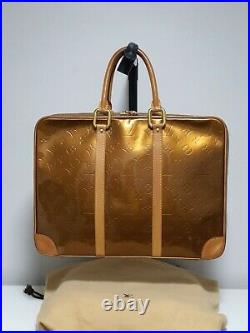 Louis Vuitton Vernis Vandam Briefcase Bronze Leather Laptop Bag