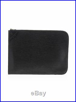 Louis Vuitton Women Black Leather Laptop Bag One Size