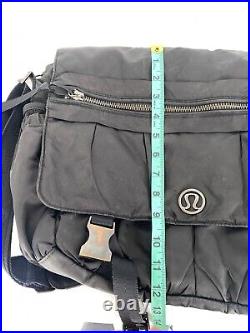 Lululemon Large Black Commuter Bag Laptop PurseCrossbody Messenger Flap Handbag