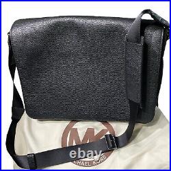 MICHAEL KORS Bryant Large Messenger/laptop Bag With Dust Bag. Black Leather