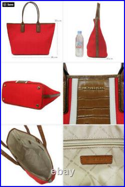 MICHAEL KORS GREENWICH TOTE canvas embossed satchel shoulder bag laptop