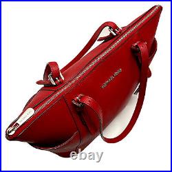 MICHAEL KORS Jet Set Travel Large Tote Bag Saffiano Leather Red