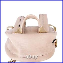 MICHAEL KORS Slater Medium Leather Backpack Neutral Pink Pebbled Bag Gold Chain