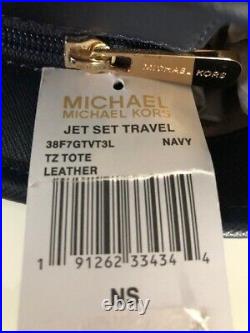 MICHAEL Kors Jet Set Saffiano Leather Zip Top Laptop / Tote Bag, Navy