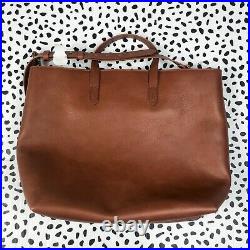 Madewell The Zip Top Transport Carryall Brown Leather Tote Bag H2584 New Laptop