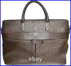 Mark and Graham Leather Briefcase hand Bag Work tote Chocolate Laptop Brown