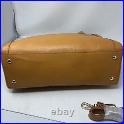 Mark and Graham Zoe Leather Briefcase hand Bag Work tote Camel