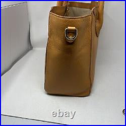 Mark and Graham Zoe Leather Briefcase hand Bag Work tote Camel