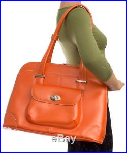 McKlein Women's Avon Padded Laptop Sleeve Leather Briefcase Shoulder Bag. 9665