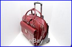 McKlein Womens EDGEBROOK Wheeled RED Laptop Case computer bag rolling carry on