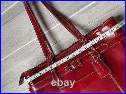McKlein Womens Leather Laptop Case Tote Purse Bag Red Beautiful