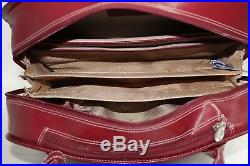 McKlein Womens Rolling Briefcase Burgundy Laptop Bag Travel Leather
