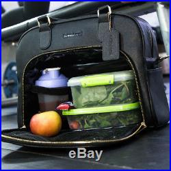 Mealami Mini Meal Prep Handbag Management Bag Vegan Leather Gym Laptop Travel