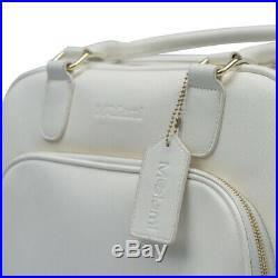 Mealami White Mini Meal Prep Handbag Management Laptop Bag Travel Gym