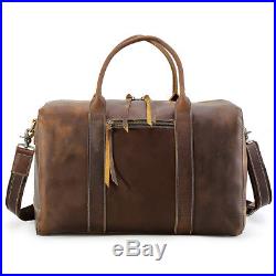 Men Vintage Leather Luggage Duffle Gym Bag Handbag Travel Bag 17 Laptop Bag