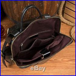 Men Women Backpacks Rucksack 14 Laptop Bag Travel Leather Zipper Shoulder Strap