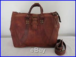 Men Women Vintage Leather Tote Satchel Briefcase Laptop Messenger Shoulder Bag