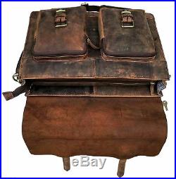 Men's 15 Retro Buffalo Leather Laptop Messenger Office Briefcase Bag women GIFT