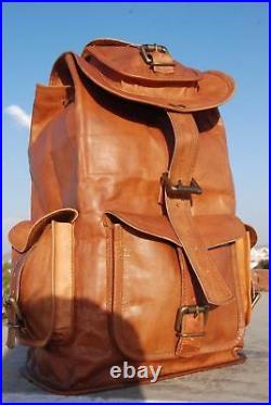Men's Genuine Leather big large backpack rucksack laptop Collage bag Women Bags