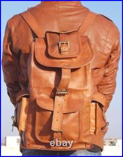 Men's Genuine Leather big large backpack rucksack laptop Collage bag Women Bags