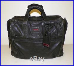 Men's Woman's Tumi Black Leather Laptop Business Briefcase Bag Good Used