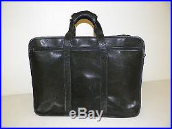 Men's Woman's Tumi Black Leather Laptop Business Briefcase Bag Good Used