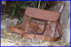 Men's Women 100% Genuine Real Leather Messenger Bag Crossbody Laptop Briefcase