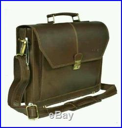 Mens Womens Genuine Real Leather Large Laptop Messenger/Office Bags RRP £180 UK