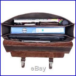 Mens Womens Lawyer Laptop Bag Messenger Leather Briefcase Attache Case / Wallet