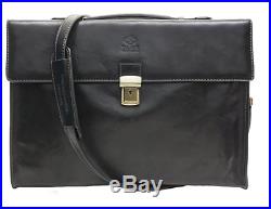 Mens Womens Lawyer Leather Laptop Briefcase Messenger Bag Wallet Attache Case