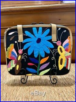 Mexican Leather Portfolio Business Organizer Laptop Bag Womens Embroidered Otom