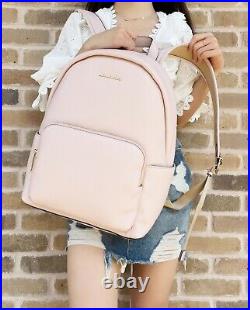 Michael Kors Erin Large Backpack Powder Blush Pink Pebbled Leather Laptop Bag