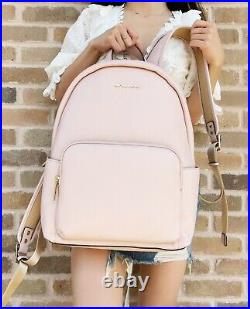 Michael Kors Erin Large Backpack Powder Blush Pink Pebbled Leather Laptop Bag