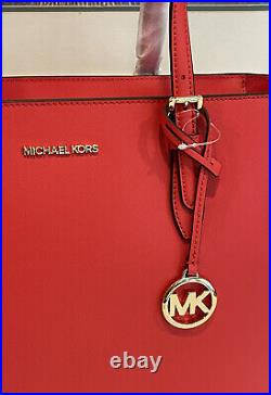 Michael Kors Gilly Large Drawstring Zip Tote Bag Laptop Mk Dark Sangria Leather